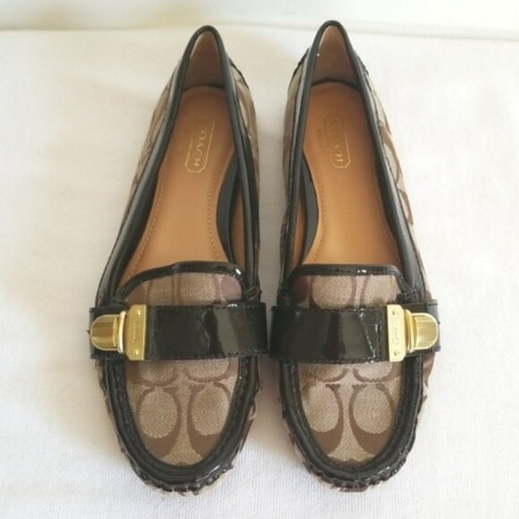 Coach Pauleen Loafer Signature Canvas Patent Size 7 - Picture 1 of 10